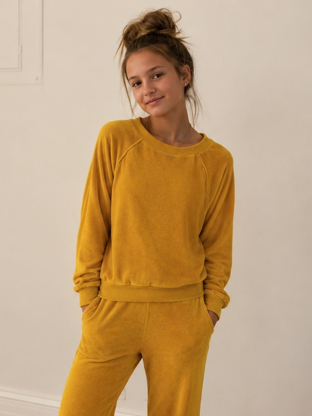 SUZIE KONDI Kids Terry Pullover Kitrino Golden Mustard Yellow